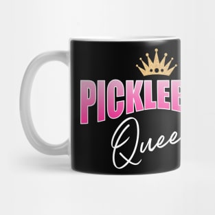 Pickleball Queen Pink And White With Gold Crown Mug